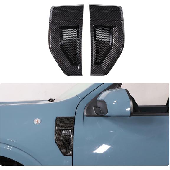 Door Front Side Fender Vents Air Outlet Cover Trim Compatible with Ford Maverick 2022-2025, Car Exterior Decoration Accessories (Carbon Fiber