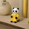 Cute Panda Chess Playing Statue Go Figurine, Resin Zen Robe Tabletop Creative Desktop Ornament for Work Ornament, Tea Room Study Office Decor