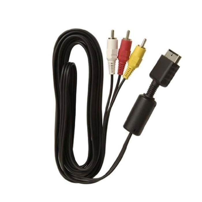 AV Cable - Sony - 2pcs - 6 Feet - Compatible PS1 PS2 PS3 - Black