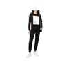 Armani Exchange SS23 Solid Color Letter Embroidery Tapered Knit Sports Pants Men Bottoms Black 3RZPAQ-ZJTDZ-11200