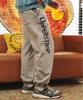 UPPERSTROP [Up3306] Lettering Logo Wide Sweat Jogger Pants Medium Grey