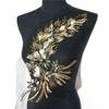 Blue Black Gold Sequined Embroidery Patches Lace Trims Mesh DIY Embroidered Floral Patches Sequins Patches