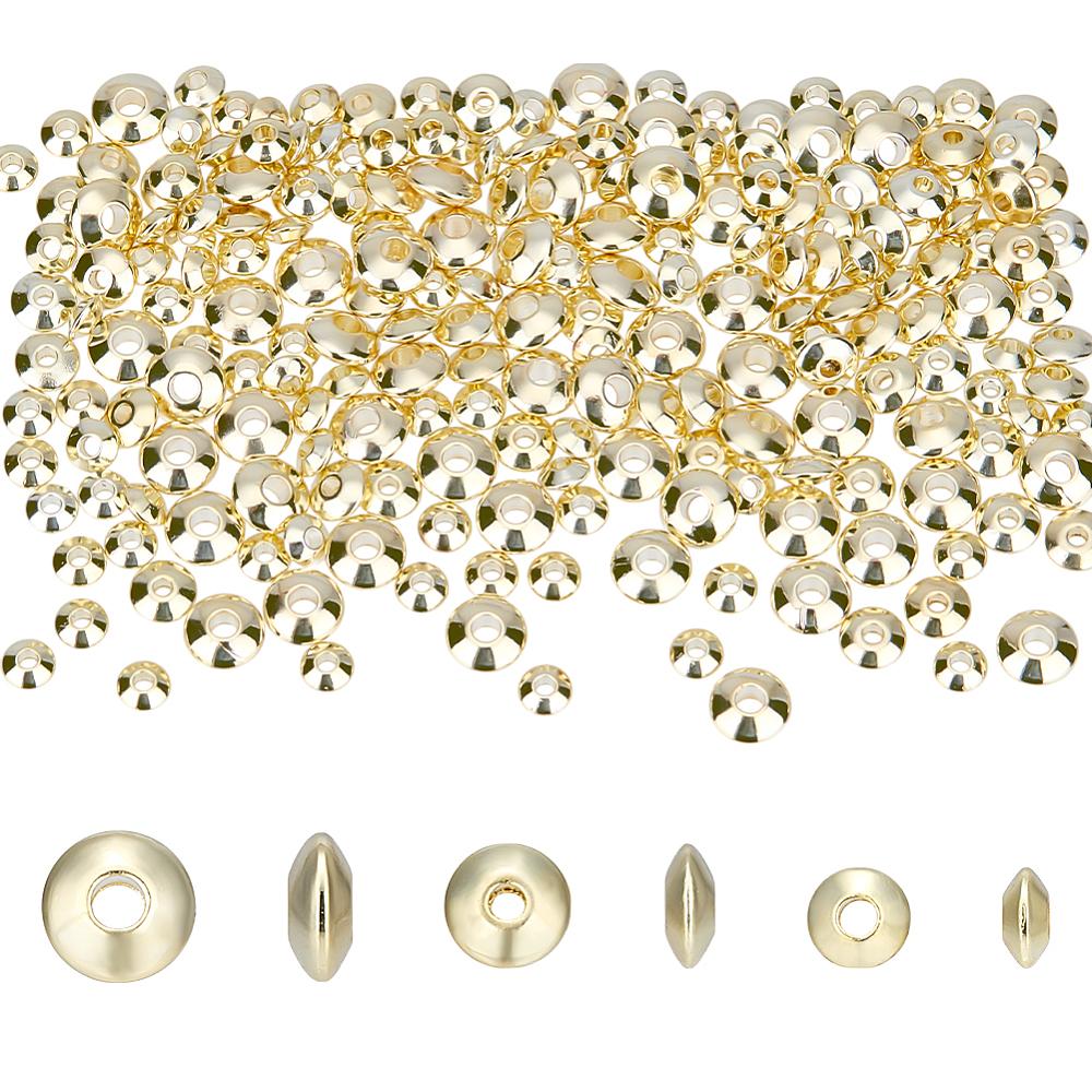 1set 60pcs 3 style Brass Spacer Beads Flat Round/Disc golden 4~6x2~2.5mm Hole: 1.4~2mm 20pcs/style