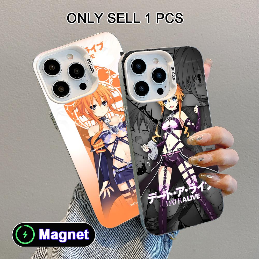 Date a Live Yamai Kaguya White Translucent MagSafe Mobile Phone Case for iPhone 17 16 15 14 13 12 11 X XR XS Air Pro Max Plus
