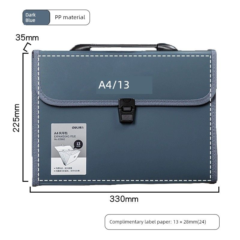 Deli 13-Grid Bill Test Paper Classification Business File Holder