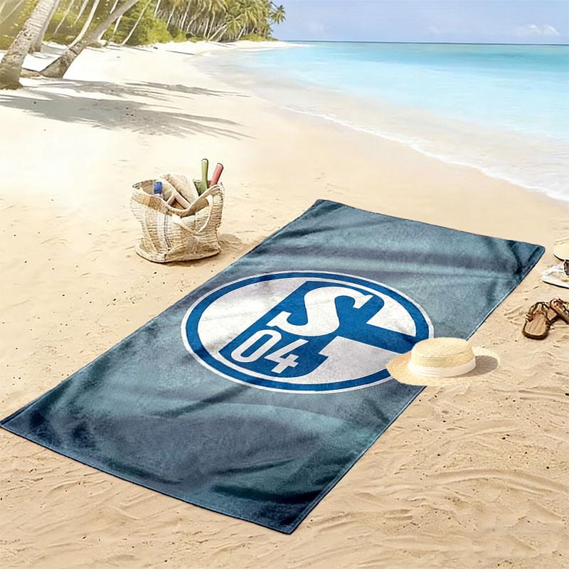 Asciugamano da Spiaggia Stampato FC Schalke 04, Asciugamano Grande Morbido ad Asciugatura Rapida per Spiaggia Campeggio Nuoto