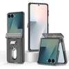 Suitable for Samsung ZFlip 20% Off Foldable Phone Case Flip7 with Ring Stand, Card Slot, Protective Cover, Matte Transparent 6