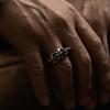 Retro Crown Jokers Adjustable Open Ring For Men Silver-plated Copper Punk Gothic Edgy  Bikers Accessories Halloween Gift