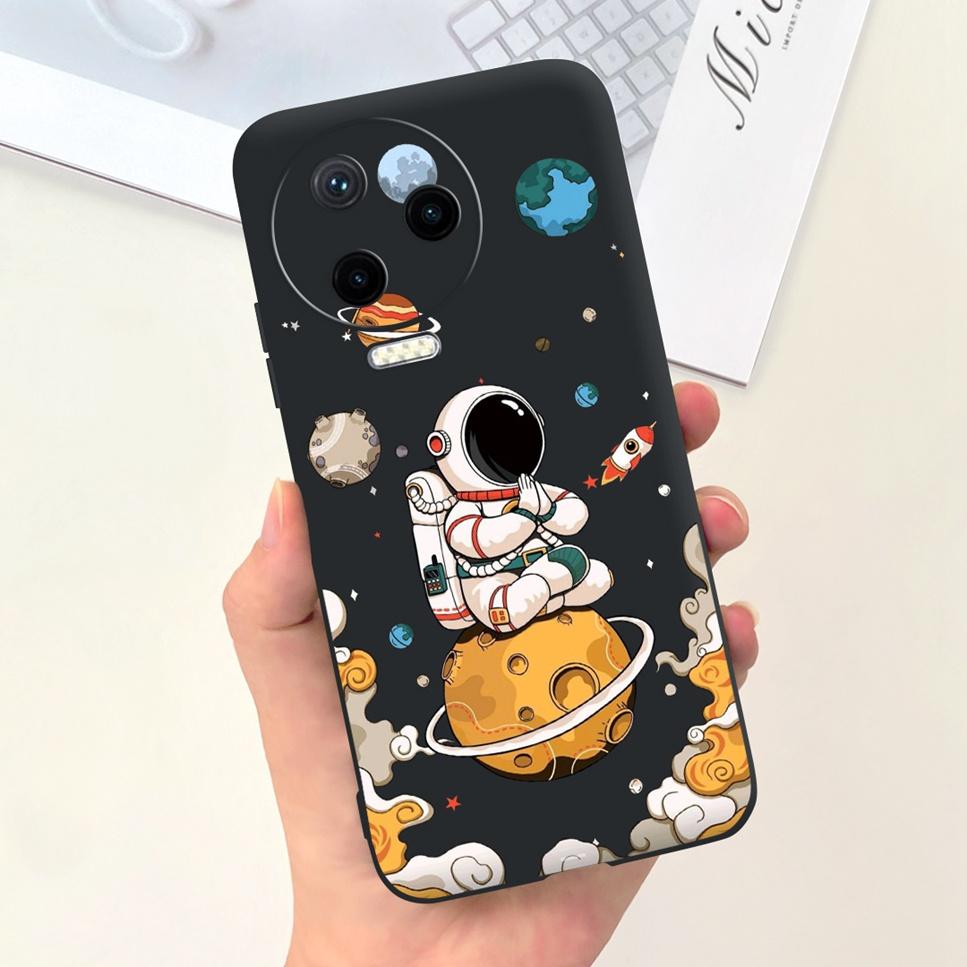 For Infinix Note 12 Pro 4G 6.7" Case Cartoon Astronaut Love Soft Silicone Black Pink Cover For Infinix Note 12 2023 Phone Case