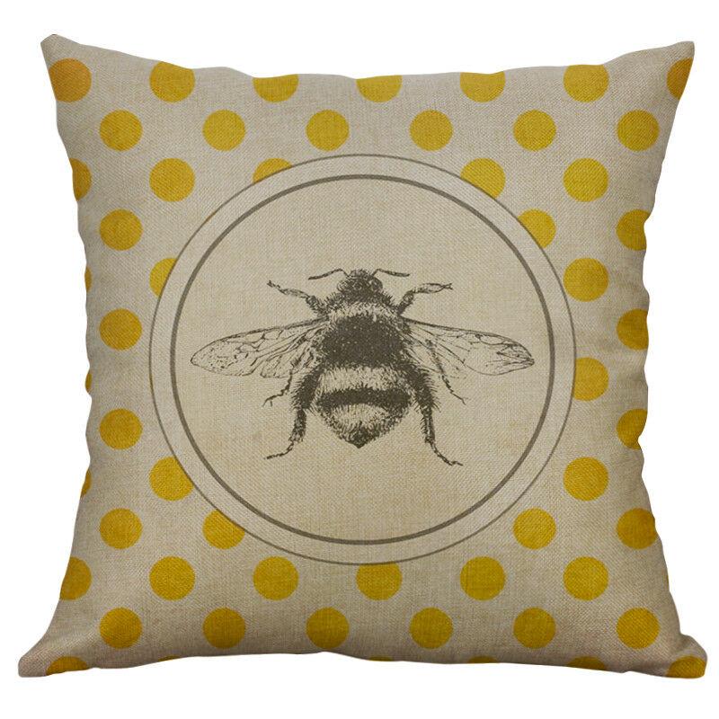 

Butterfly 18 Bees Home Cotton Linen Bed Decor Pillow Case Waist Cushion Cover N