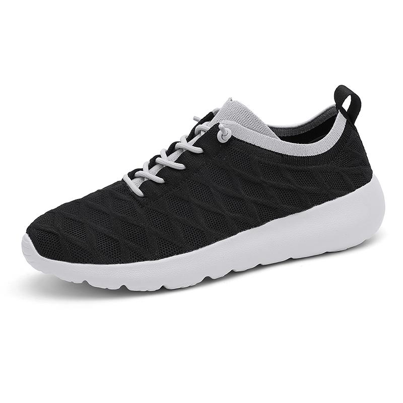 

Мужская спортивная повседневная обувь Женские амортизирующие легкие дышащие кроссовки для бега 45 чёрный/белый