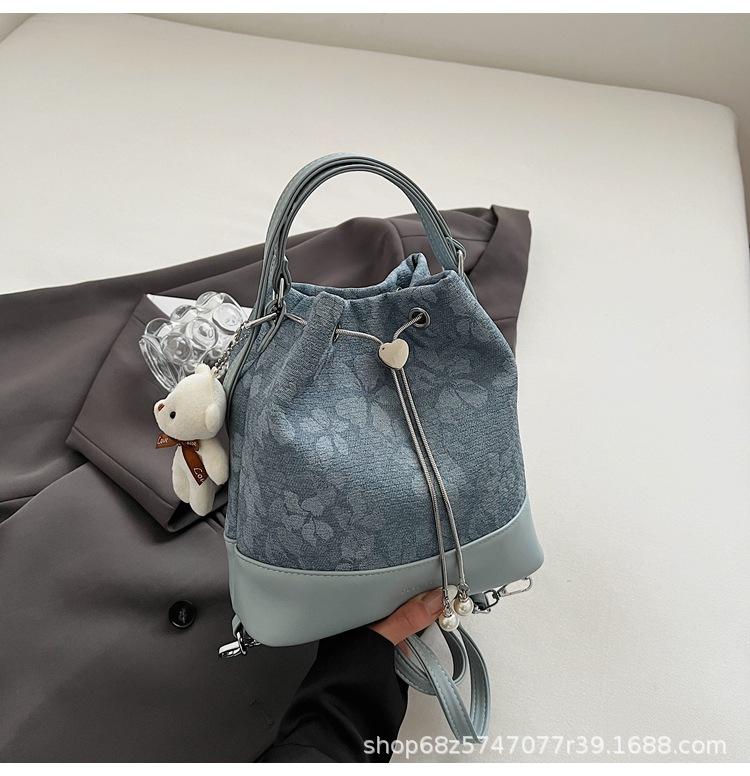 Fashion Design Backpack Bag Women's 2025 New Niche Design Bucket Bag Print Mostly Use One-shoulder Crossbody Bag Trend