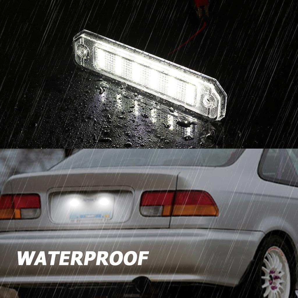 6000K Waterproof For Honda Civic Hatchback Coupe EJ EK EG EK9 EK3 CR-X 1991-00 34100S04A01 License Number Plate Lamp Tag Lights