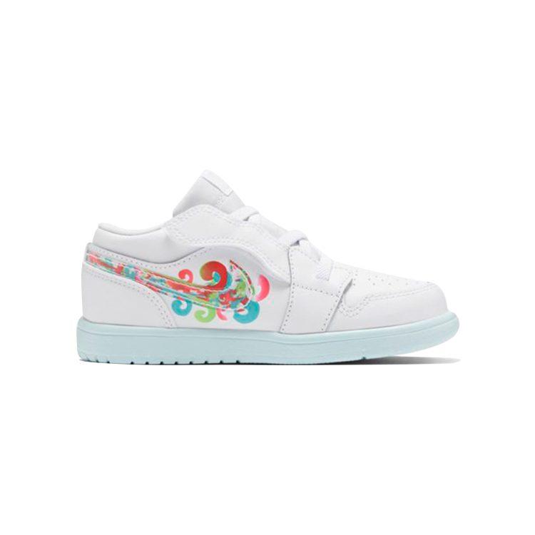 Jordan Air Jordan 1 Slip Resistant Abrasion Resistant Balance Low top Basketball Toddler Shoes White Infant And Toddler CI3436-184
