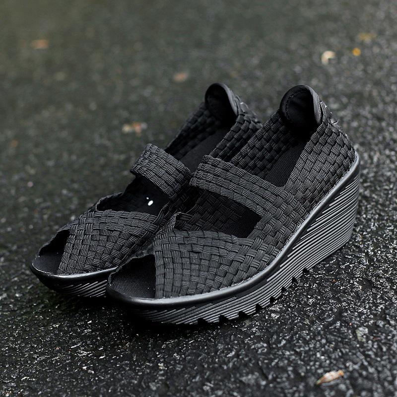 2022 Women's Hand-Woven Slip-On Shoes: Casual, Breathable, Fashionable & Height-Increasing