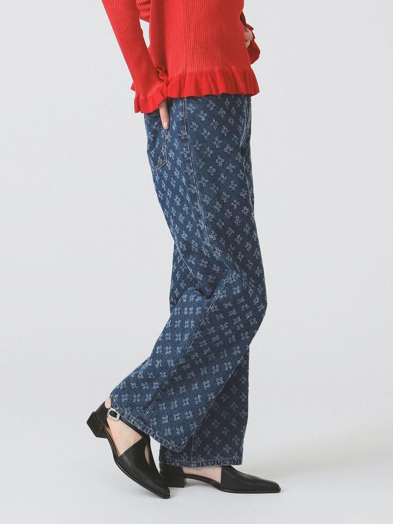 Ray Beams Damen Jacquard Denim Jeans, Indigo 0