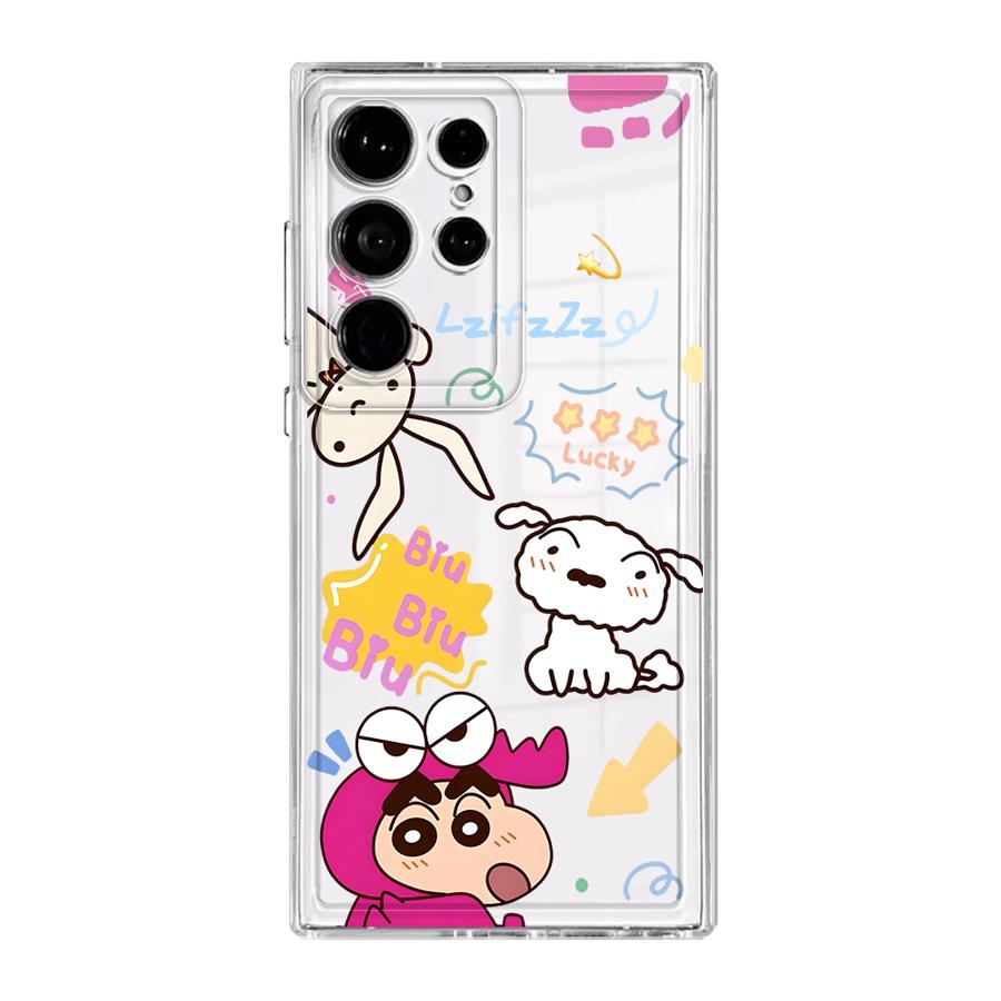 Phone Cover Case for Samsung Galaxy S26 S24 S25 Edge S22 FE S21 Note 20 Ultra 10 S20 Plus S23 Ultra Shin Cartoon Little White