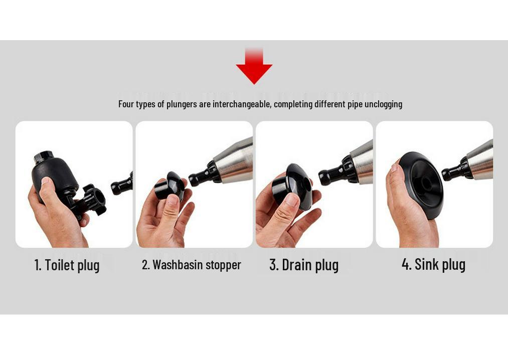 One-Shot Drain Unblocker for Toilets, Sewers, and Kitchen Floors