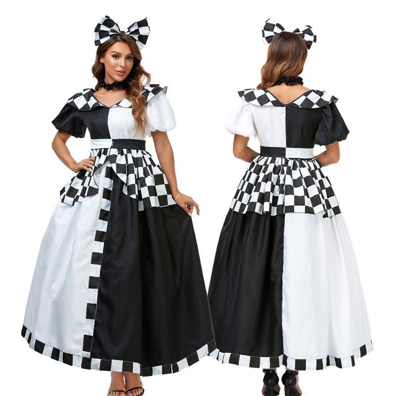 Alice im Wunderland Kostümkleid aus Polyesterstoff für Cosplay und Halloween-Veranstaltungen