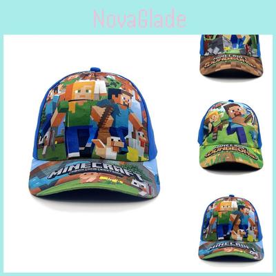 Minecraft Pattern Kids Baseball Cap With Wide Brim Sunshade For Summer Outdoor Play