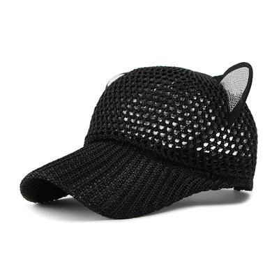 Women's Summer Hollow Mesh Breathable Cap Cat Ears Sun Hat
