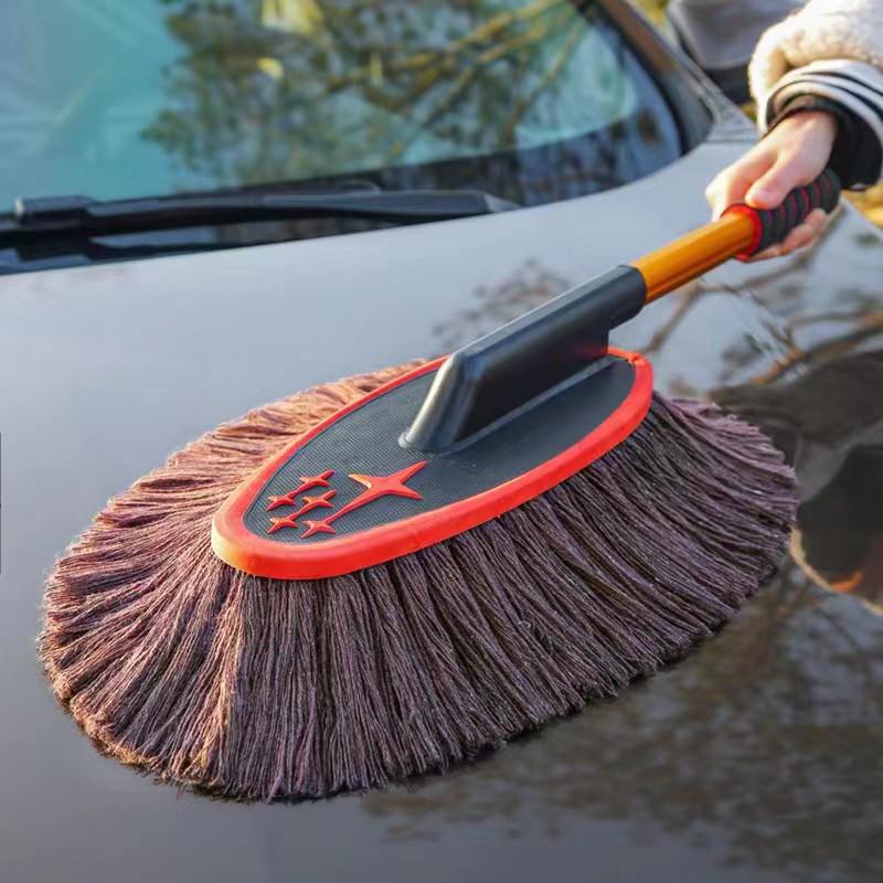 Retractable Car Wax and Dusting Brush - Self-Service Mop for Car Wash and Dust Sweeping