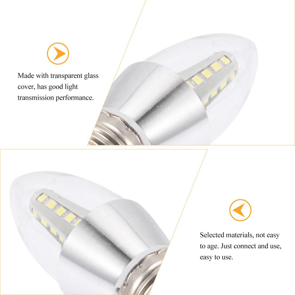 2Pcs E14 Candelabra LED Light Bulbs Decorative Chandelier Bulbs Low Heat Emission Small Transparent Shade