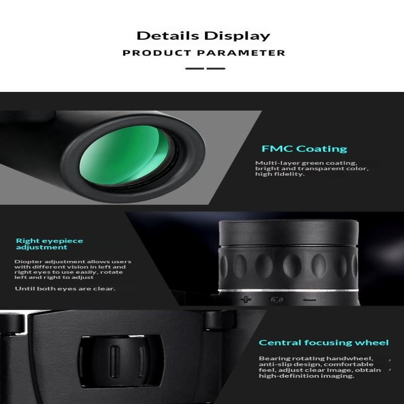 Hd Zoom Portable Powerful Binoculars Long Range Bak4 Telescope Jumelles Folding Low Light Binoculars For Hunting
