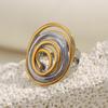 MamacitaSlay 316L Stainless Steel Two Tone Oval Thread Opening Ring Party Waterproof 18K Gold Plated Jewelry Women's Unique Gift