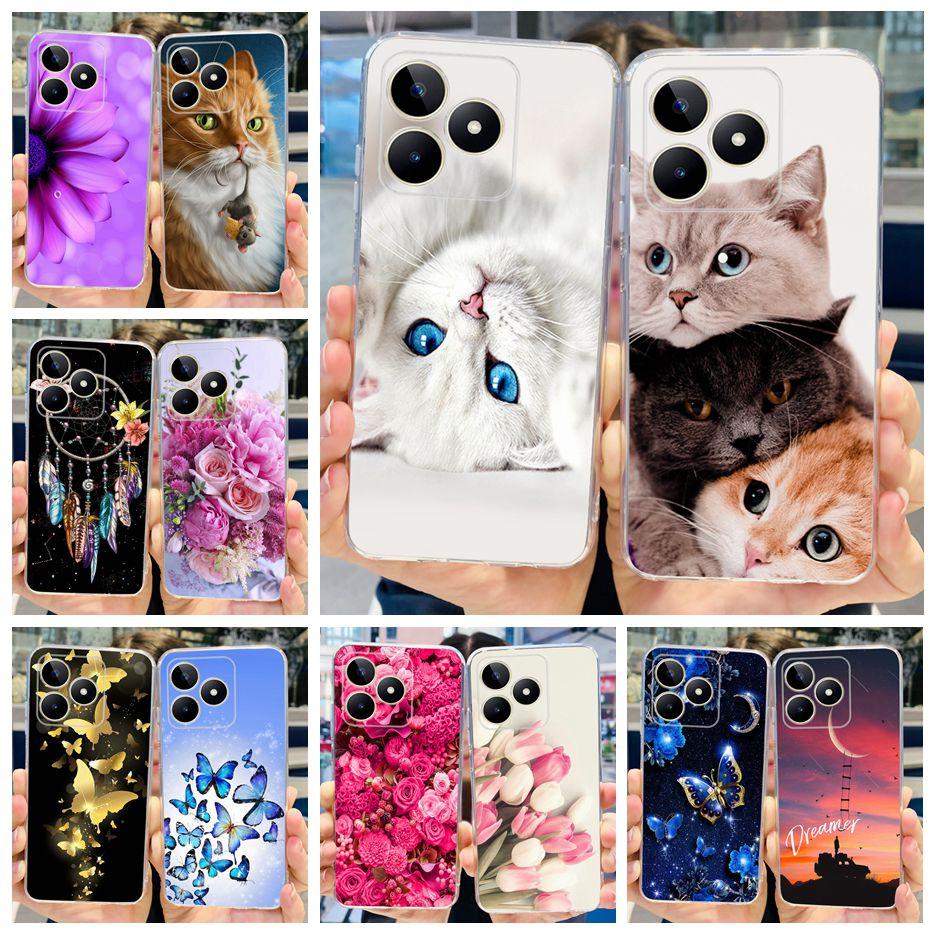 Etui na Realme Note 50 RMX3834 Uroczy Kot Malowane Pokrowiec Miękki Silikonowy Pokrowiec na Telefon Na Realme Note 50 Note50 Tylna Pokrywa 6.74'' Torby