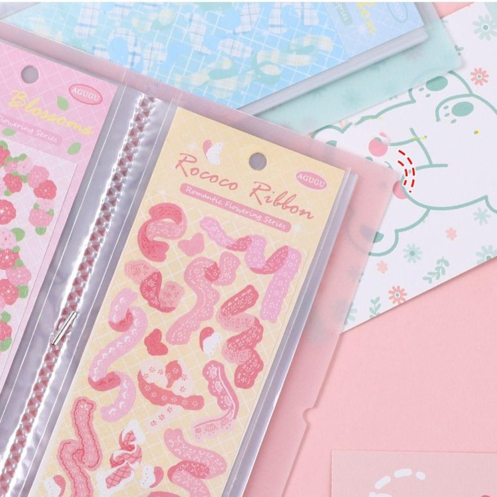 

Notes Macaron Color 30 Slots Page Card Scrapbooking Storage Note Holder Sticker Storage зелений