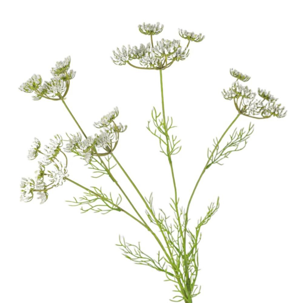 

5 Голов Искусственная Ветка Кружевного Цветка Элегантные Имитированные Зеленые Растения Декор для Сада на Открытом Воздухе