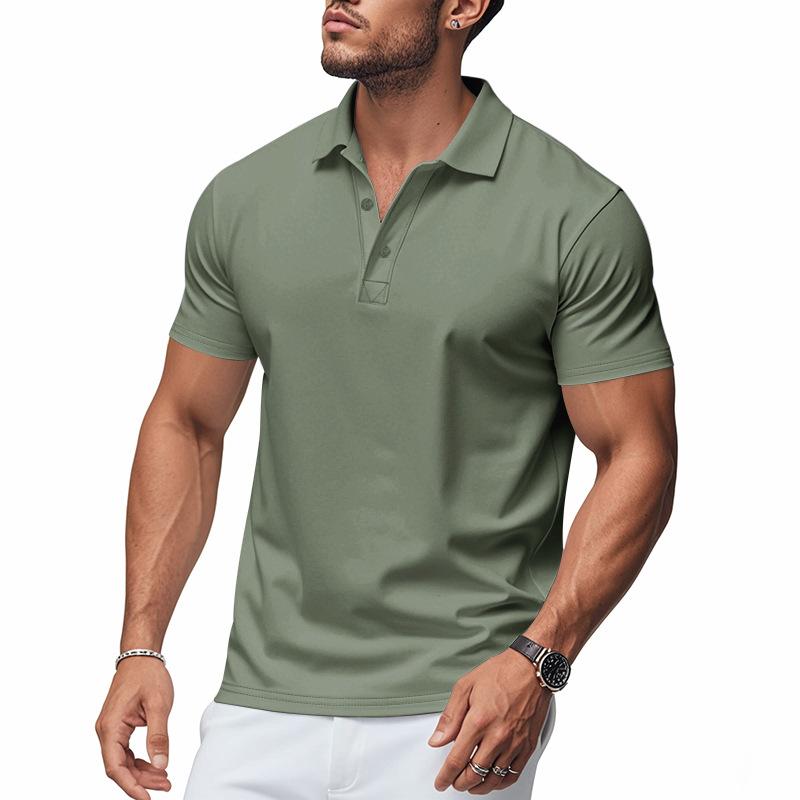 Summer Mens Short Sleeve Button Up Polo Shirts Golf Shirts Fashion Business Casual Male Tops Tees Polo