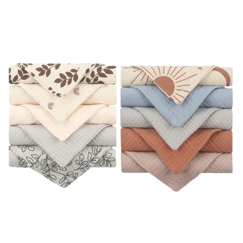 

10pcs/Set Cotton Babies Face Towel Square Handkerchief High-absorbent Baby Salvial Towel Feeding Bibs Burp Cloth 23x23cm 1