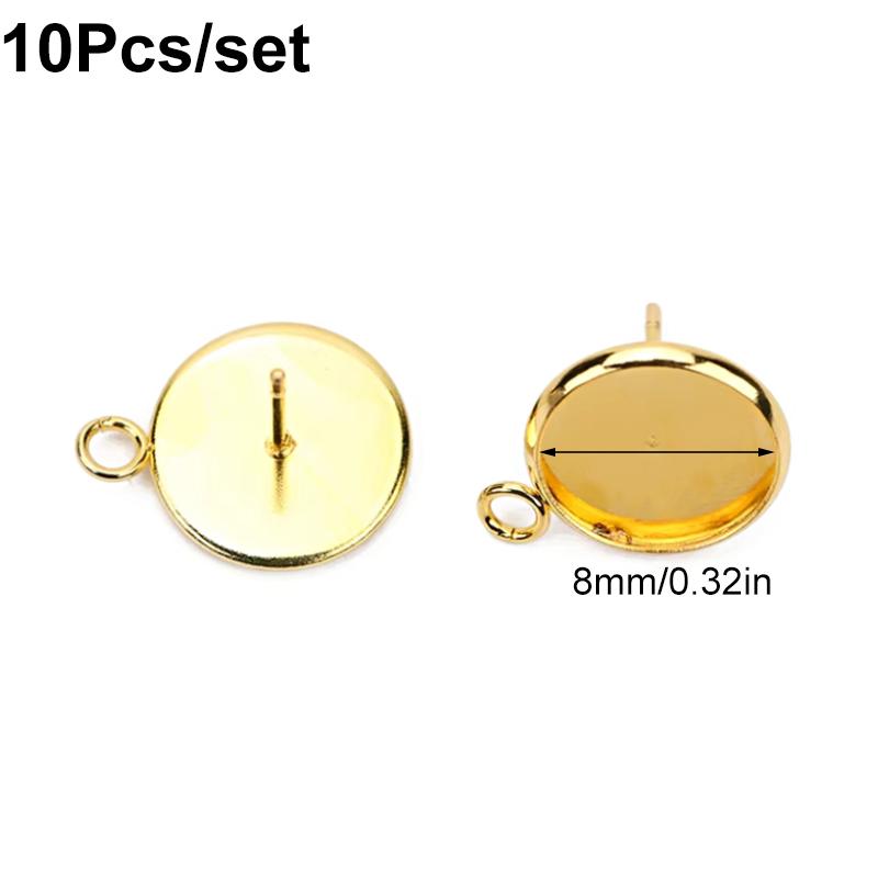10 pièces/ensemble Base de montage Boucles d'oreilles Simplicité DIY Multicolore Monture de boucles d'oreilles Hypoallergénique Ensemble de base pour boucles d'oreilles DIY