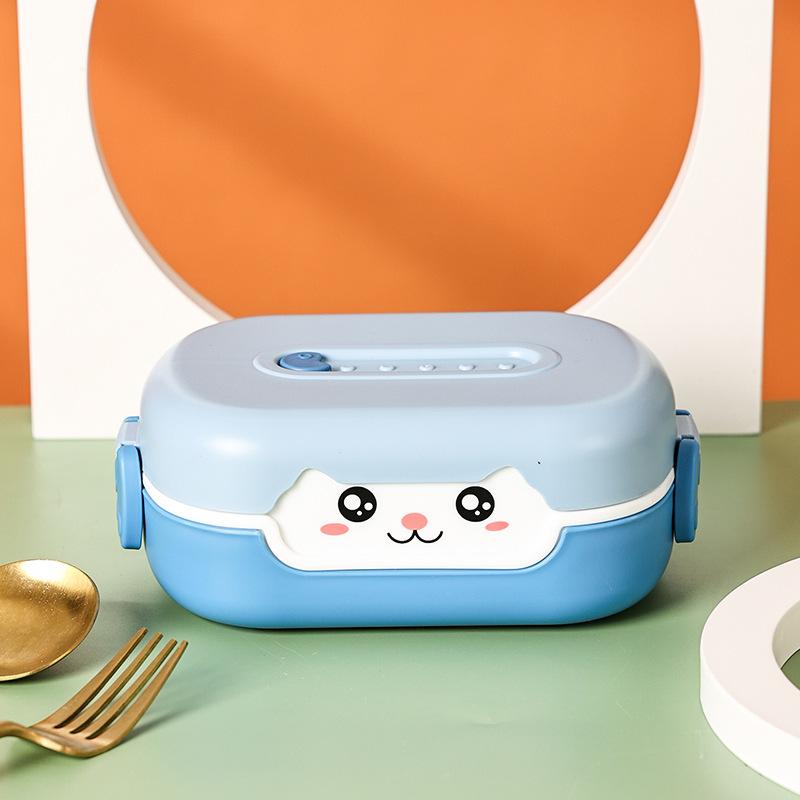 Portable Hermetic Lunch Box 2 Grids Children School Student Bento Box Food Vegetables Containers Leakproof Sealed Lunch Boxes
