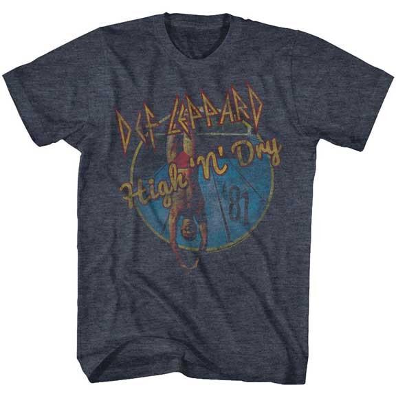 Def Leppard High N Dry 81 Distressed Men T Shirt Band Merch XXXL