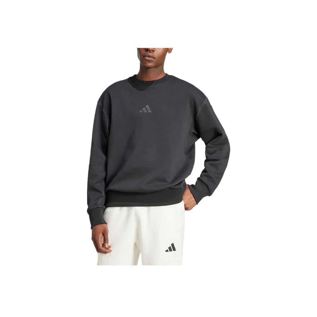 adidas M A Szn G Crew Lässiges Langarm-Pullover-Sweatshirt Herren Sweatshirt Schwarz JJ3671