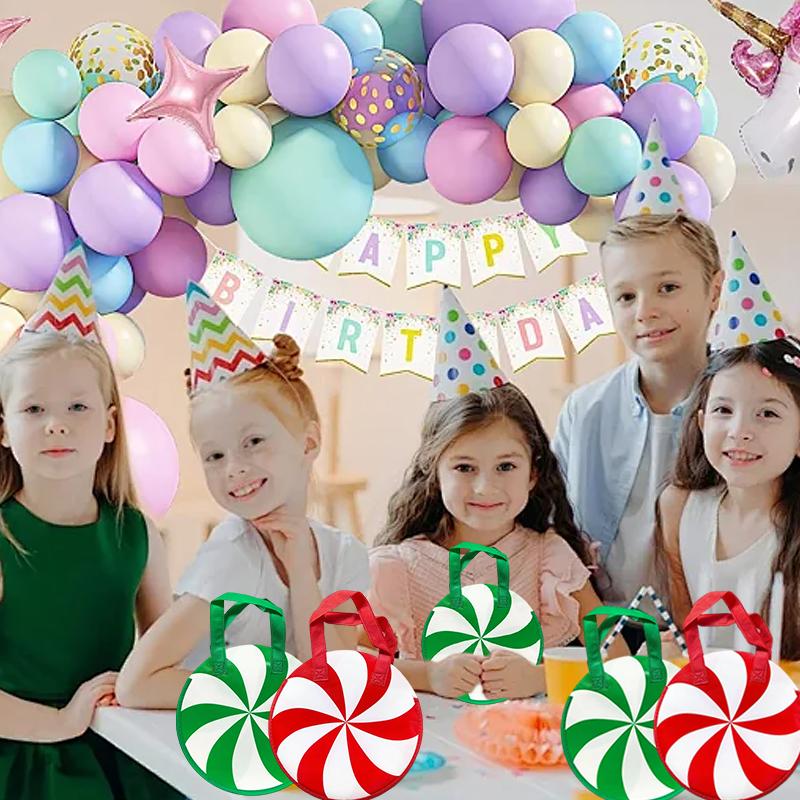 1/10PC Candy Cane-Shaped Birthdays Green & Red Striped Design Weddings Gift Bag Candy Cane Decorations 2 Colors