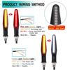 24LED Motorcycle LED Turn Signal Lights White Red Amber Flowing Indicators Front Rear Light Flasher Blinker For Motorcycle