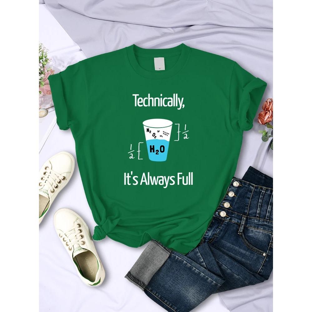 

Технически это всегда полный научный эксперимент Футболки для женщин Креативная футболка с круглым вырезом Повседневная одежда Дышащие женские топы XXXL зелёный