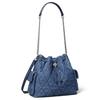 Tory Burch Charlie Adjustable Detachable Shoulder Strap Denim Shoulder Bag Women Shoulder Bag Blue 183603-400