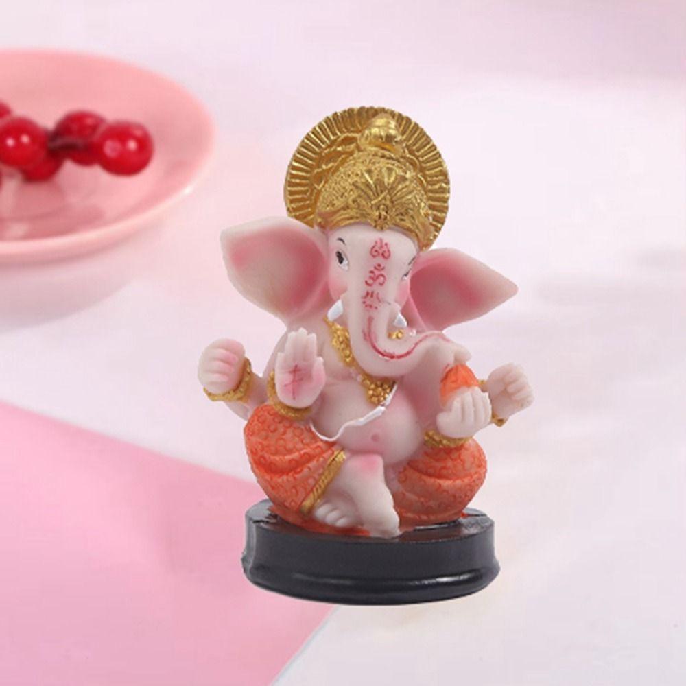 

Маленькая статуэтка Ганеши из смолы, статуэтка слона-автомобиля, креативная скульптура бога-слона для рабочего стола Ganesha