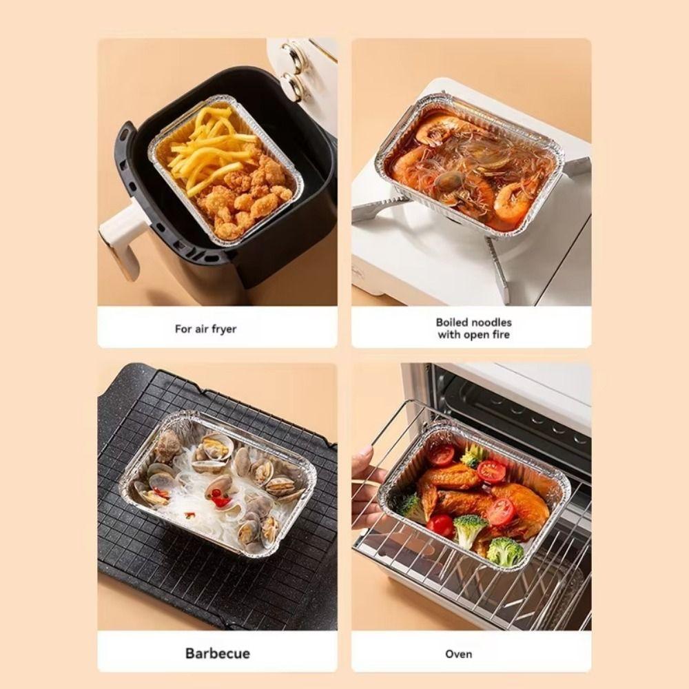 50Pcs 230-700ML Aluminum Foil Paper Liner Non-stick Disposable Oven Cooking Pan  Camping