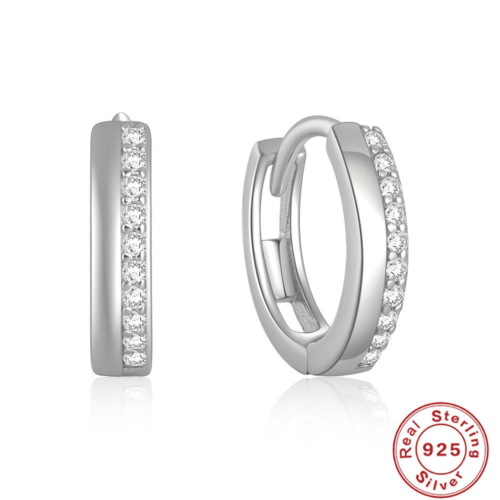 Stylish And Simple Style S925 Sterling Silver Personalized Interval Double Row Luxury Diamond Earrings Earrings
