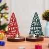 Jesus Krippe Weihnachtsbaum Teelicht Kerzenhalter(Set aus 2 Holz Rot Grün)Teelichthalter|Weihnachtsdekorationsartikel