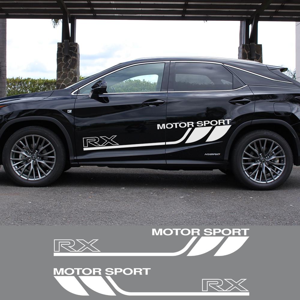 2PCS Car Door Side Stripe Stickers For Lexus RX 350 250 300 Motor Graphics Sport Body Decoration Auto Accessories Vinyl
