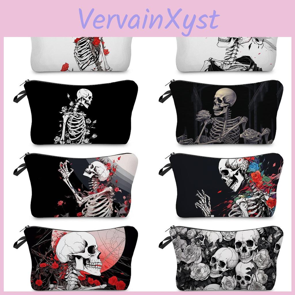 Bag Skull Women Cosmetic Print Toiletries Organize Travel Storage Case 6359