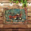 2d Flat 30*20cm, Rock and Roll Vintage Wooden Sign, Wall Hanging Decor for Home, Garage, Bar, Cafe, Retro Poster Themed Aluminum Signage.