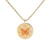 Stainless Steel Hand Painting Totem Pendant Necklace Female Butterfly Star Zircon Furnace Vacuum Electroplating 18K Gold Protection